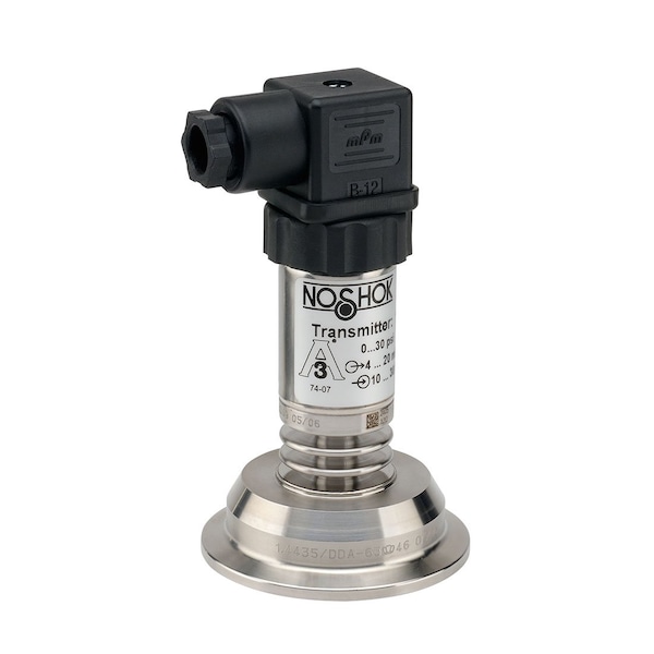 Sanitary Transmitter, 1-1/2" Sanitary Clamp, +/-0.25% Accuracy (BFSL), 0 psig to 200 psig, 4 mA to 20 mA Output, Hirschmann